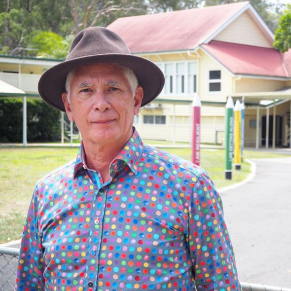 Wayne Parcell outside a property.