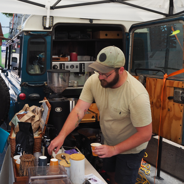 Man serving coffee